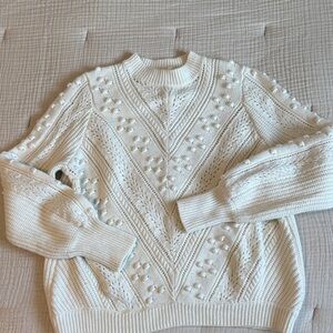 Sézane White Knit Sweater
